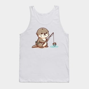 Cute otter Fishing Tank Top